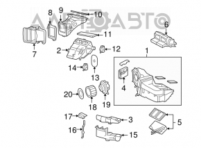 Actuatorul motorului care acționează ventilatorul de încălzire pentru Ford Explorer 11-19.