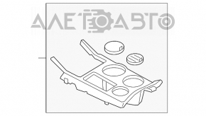 Capacul consolei centrale cu suporturi pentru pahare Ford Explorer 11-15 pre-restyle