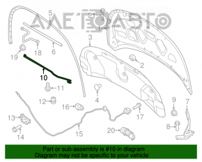 Опора упор капота Ford Explorer 11-19