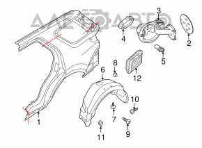 Aripa spate stânga Ford Explorer 11-15, nou, neoriginal.