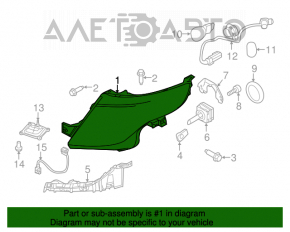 Farul din față dreapta asamblat Ford Explorer 11-15 pre-restilizare cu xenon.