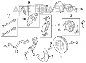 Senzor ABS dreapta fata Ford Explorer 13-19