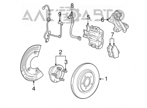 Placă de frână spate dreapta Ford Flex 09-19