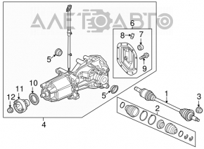 Ax cu roți spate stânga Ford Explorer 11-19 ruginit.