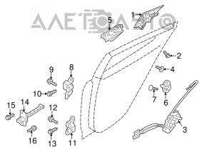 Mânerul ușii exterioare din spate dreapta pentru Hyundai Veloster 12-17.