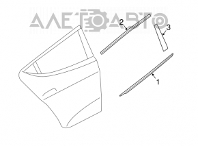 Decorație ușă laterală spate dreapta Hyundai Veloster 12-17 negru nou original OEM