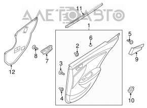 Controlul geamului electric din spate dreapta pentru Hyundai Veloster 12-17 negru.