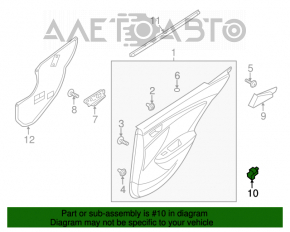 Controlul geamului electric din spate dreapta pentru Hyundai Veloster 12-17 negru.