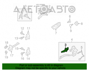 Механизм ручки двери передней левой Hyundai Veloster 12-16