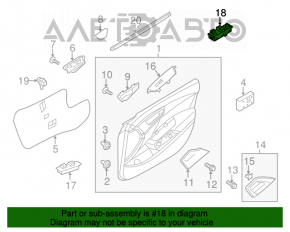 Controlul geamului electric din față, stânga, Hyundai Veloster 12-17