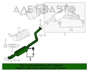 Silentiosul din spate cu teava pentru Hyundai Veloster 12-17