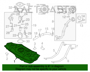 Топливный бак Hyundai Veloster 12-17