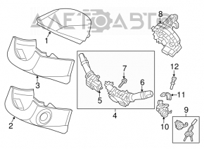 Comutatorul de sub volan asamblat cu chitară Hyundai Veloster 12-17 fără PTF.