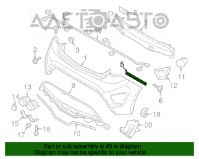 Suportul pentru bara spate stânga Hyundai Veloster 12-17