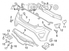 Крепление заднего бампера левое Hyundai Veloster 12-17