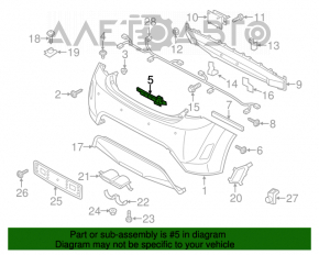 Suportul pentru bara spate stânga interior Hyundai Veloster 12-17