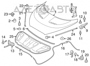 Suport suport capota Hyundai Veloster 12-13 mai mult nou original OEM