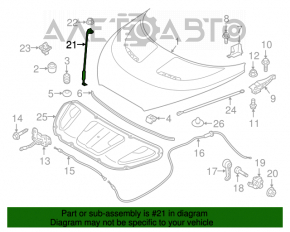 Suportul de capotă pentru Hyundai Veloster 12-13 pre-restilizare.