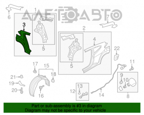 Aripa spate dreapta a un sfert Hyundai Veloster 12-13 pentru modelul pre-restilizare, cu trapă.