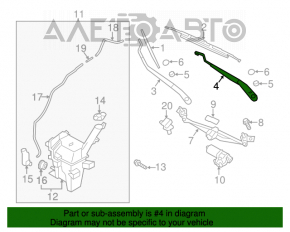 Leash wiper stânga Hyundai Veloster 12-17 nou OEM original