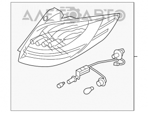 Фонарь правый Hyundai Veloster 12-17 led