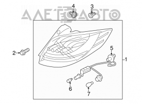 Фонарь правый Hyundai Veloster 12-17 led