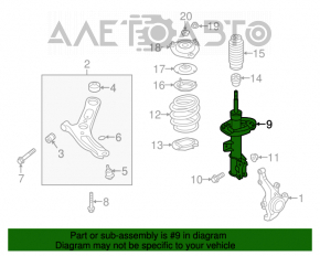 Suportul amortizorului asamblat, față stânga, Hyundai Veloster 12-17