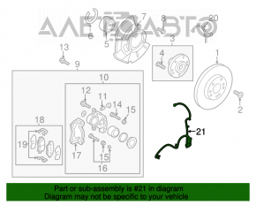 Senzor ABS față dreapta Hyundai Veloster 12-17