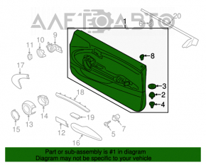 Capacul ușii, cartela frontală stânga Mini Cooper F56 3d 14- negru.