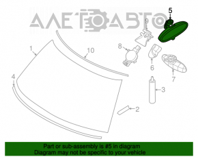 Oglindă interioară Mini Cooper F56 3d 14- goală