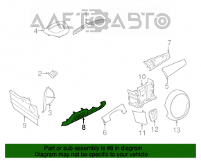 Накладка колени водителя Mini Cooper F56 3d 14- черн