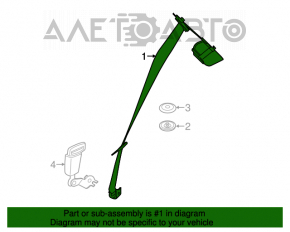 Centura de siguranță spate stânga pentru Mini Cooper F56 3d 14-