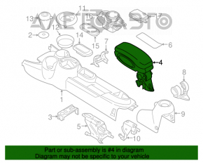 Консоль центральная подлокотник Mini Cooper F56 3d 14- черн