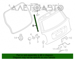 Amortizorul ușii portbagajului dreapta Mini Cooper F56 3d 14- capacul crăpat