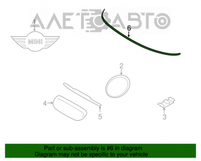 Молдинг капота задний Mini Cooper F56 3d 14- хром