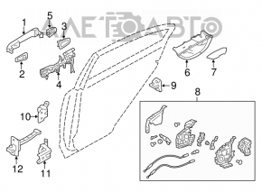 Capacul mânerului exterior din spatele stâng al Subaru Impreza 17- GK