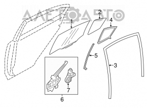 Geam electric cu motor spate stânga Subaru Impreza 17- GK