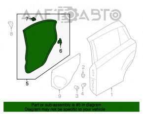 Garnitura ușii din spate dreapta pentru Subaru Impreza 4d 17- GK