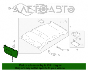 Козырек левый Subaru Impreza 4d 17- GK черн