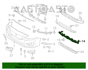 Suportul de prindere a bara de protectie fata, centru, partea de jos pentru Subaru Impreza 17- GK