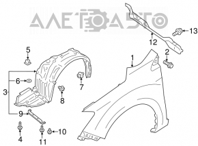 Garnitură aripă capotă - aripă stânga Subaru Impreza 17- GK nou OEM original