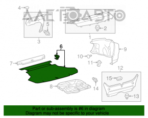 Пол багажника Toyota Camry v55 15-17 usa тряпка, черный