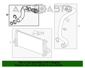 Tubul de intercooler dreapta pentru Chevrolet Malibu 16- 1.5T tip 2.