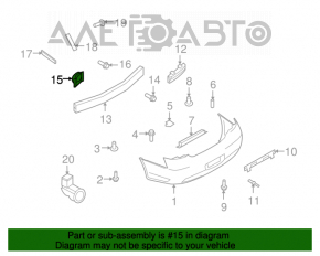 Colțul amplificatorului de bara spate stânga pentru Infiniti G25 G35 G37 4d 07-13