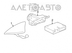 Antena aripă Chevrolet Malibu 16 - tip 1 pe 1 conector, structură