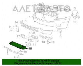 Deflectorul radiatorului inferior pentru Jeep Grand Cherokee WK2 11-13 3.6