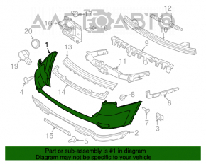 Bara spate goală Jeep Grand Cherokee WK2 11-13 partea de sus, sub senzorii de parcare