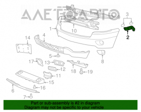 Крепление переднего бампера правое Jeep Grand Cherokee WK2 11-13 новый OEM оригинал