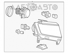 Farul din față dreapta goală Jeep Grand Cherokee WK2 11-13 halogen