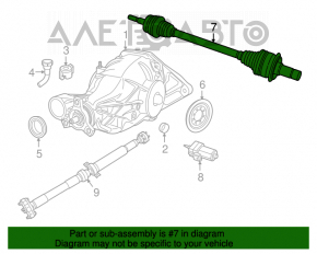 Ax cu roți spate dreapta pentru Jeep Grand Cherokee WK2 11-21 3.6, 5.7, 6.4 195mm